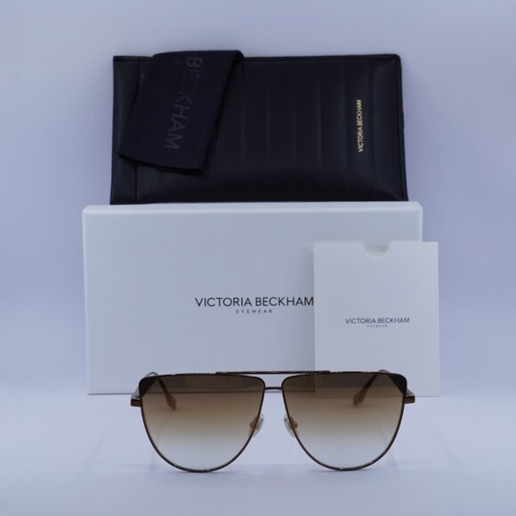 Victoria Beckham VB239S 230 Aviator Sunglasses – Brown/Brown Gradient - Picture 2 of 11